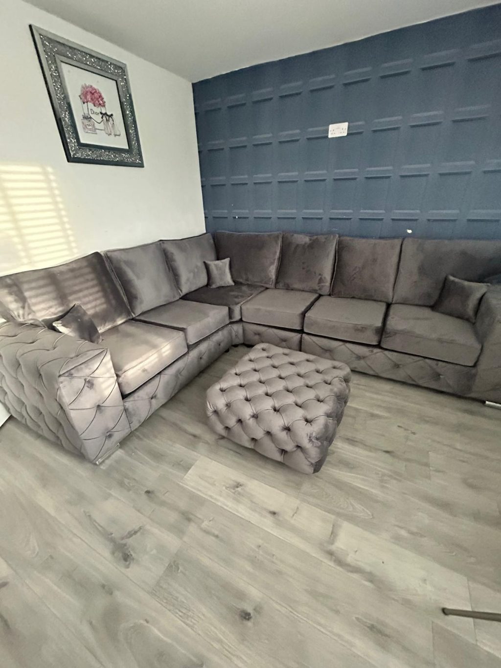 Milton Fullback 6 Seater Corner Sofa + Footstool